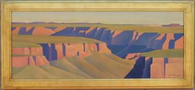 Ed Mell Distant Canyon 24 x 60 oil on canvas $27,500.00