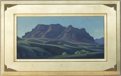 Ed Mell Mountain Shadows 2005 10 x 20 oil on board $4,900.00