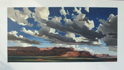 Ed Mell Vermilion Cliffs 2008 78 Color Stone Lithograph 20x40 $950.00