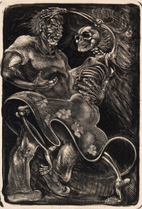 Baile Con La Talaca (Dance with Death) 1984, Lithograph 52/100, 39.00" x 27.00" (99.06 cm x 68.58 cm). Price on request.